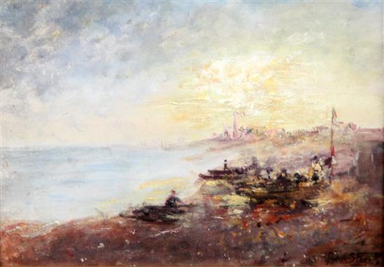 Philip Wilson Steer (1860-1942) Coastal scenes at Worthing and Dinard, largest 8.5 x 11.5in.